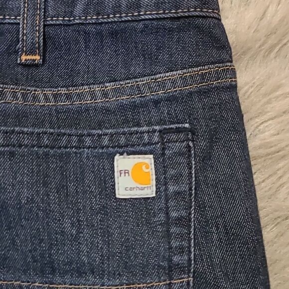 Carhartt womens dark wash‎ fire resistant original fit jeans size 14 - Picture 8 of 8